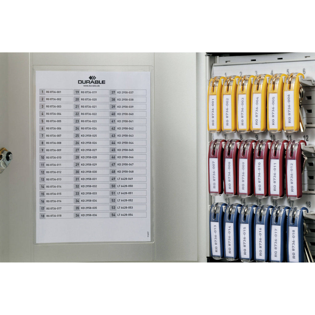 Locking Key Cabinet, 54-Key, Brushed Aluminum, Silver M261949