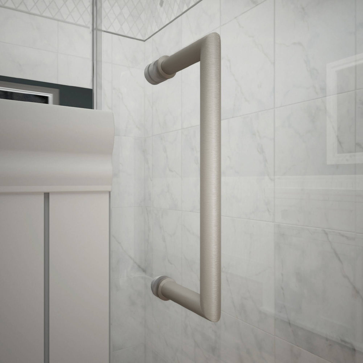 Frameless Hinged Shower Door, Clear Glass, Oil Rubbed Bronze V895722