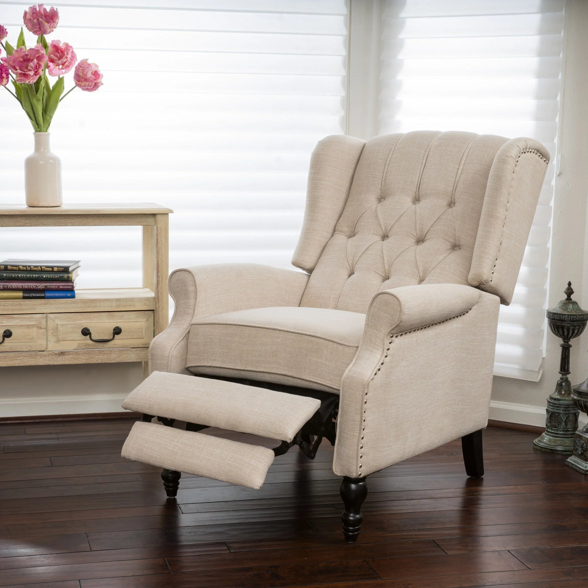 Button-tufted Reclining Club Chair C2584
