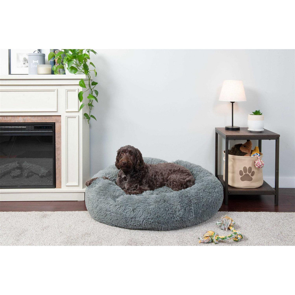 Long Fur Donut Dog Bed Q51593