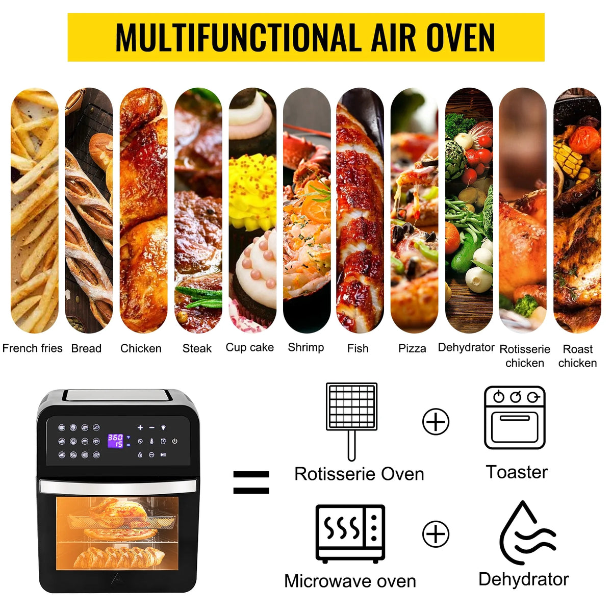 13QT 1700W Convection Toaster Pizza Oven J833721