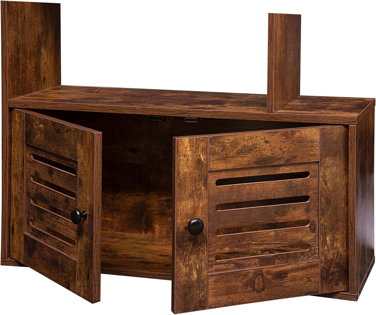 5-Tier Wooden Bookcase with Doors M385