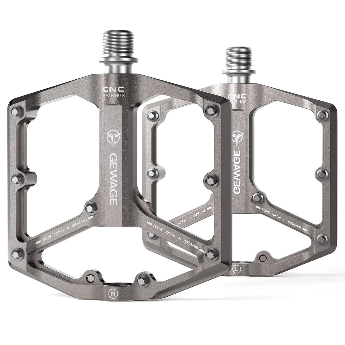 3 Bearings 9/16” CNC Machined Flat Bike Pedals B7772