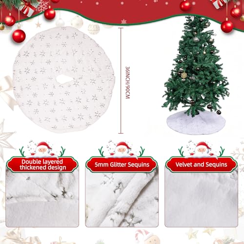 48 Inch Red Sequin Christmas Tree Skirt T834
