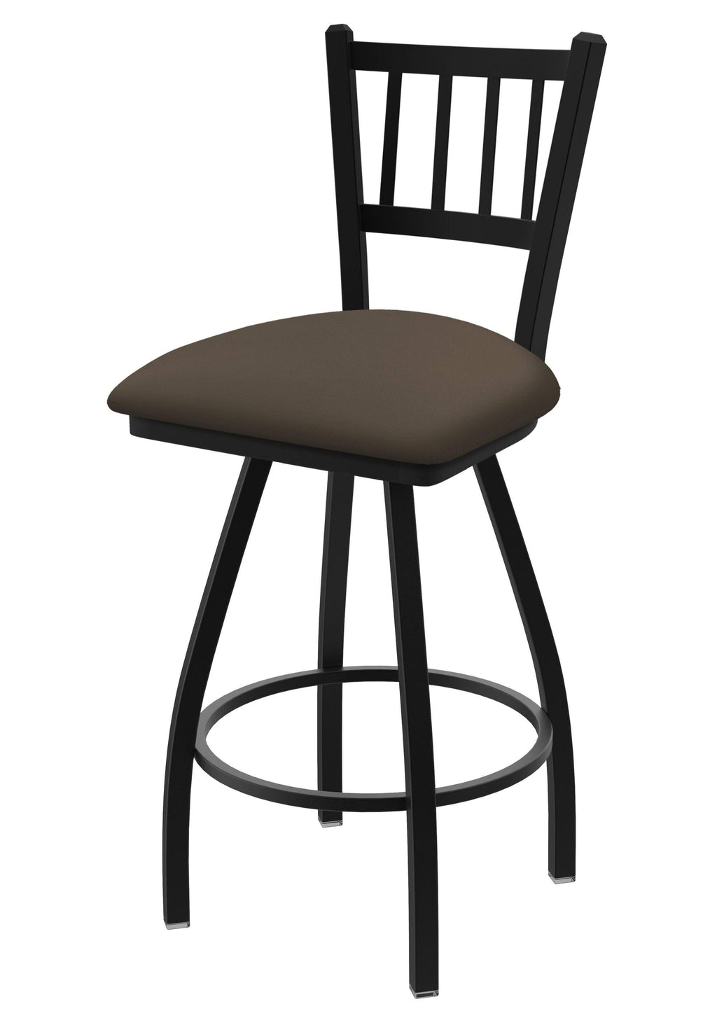 36x22 Swivel Extra Tall Bar Stool with Black Wrinkle Finish and Canter Earth Seat A835