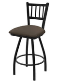 36x22 Swivel Extra Tall Bar Stool with Black Wrinkle Finish and Canter Earth Seat A835