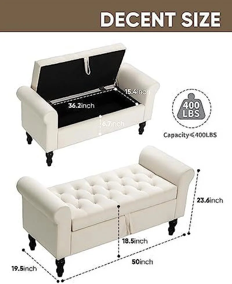 Pink Folding Rectangle Ottoman Bench W5440