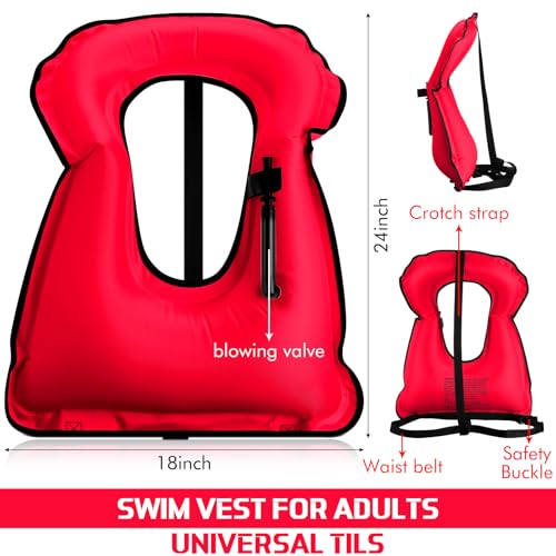4 Pcs Inflatable Snorkel Vest W7014