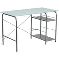 Glass Computer Desk with Open Storage B51215