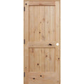 Rustic Unfinished 2-Panel Solid Core Knotty Alder Wood Single Prehung Interior Door D34303
