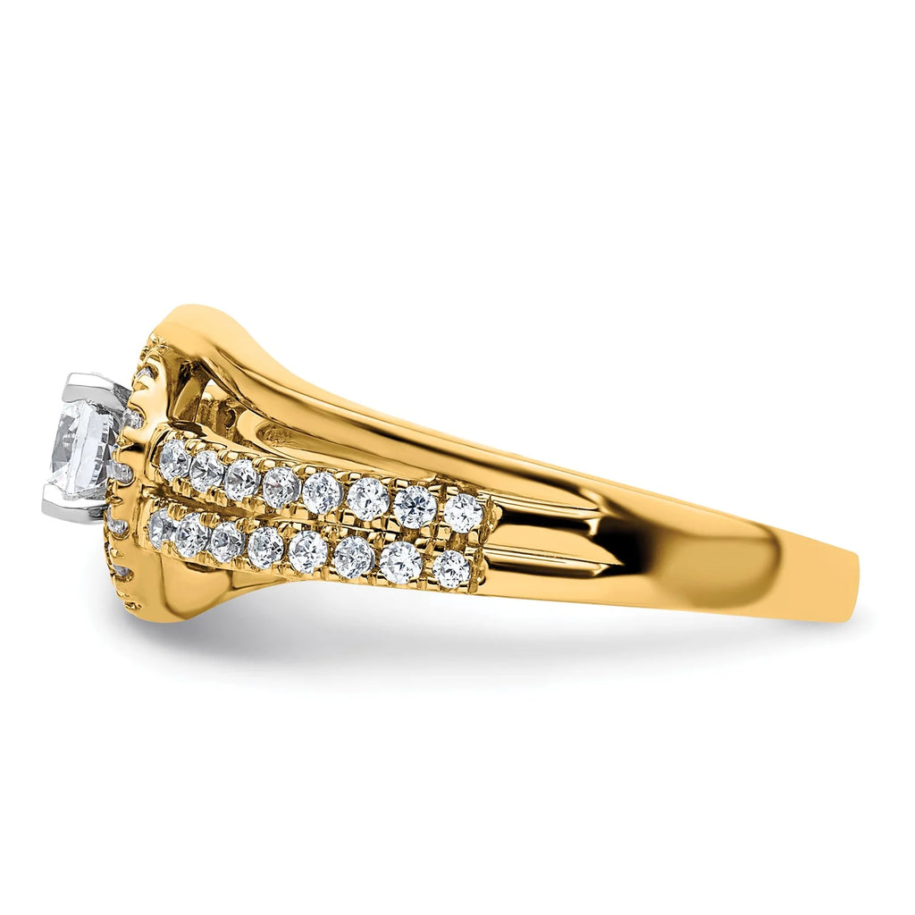 14k Yellow Gold Solitaire Lab Grown Diamond Engagement Ring I7611