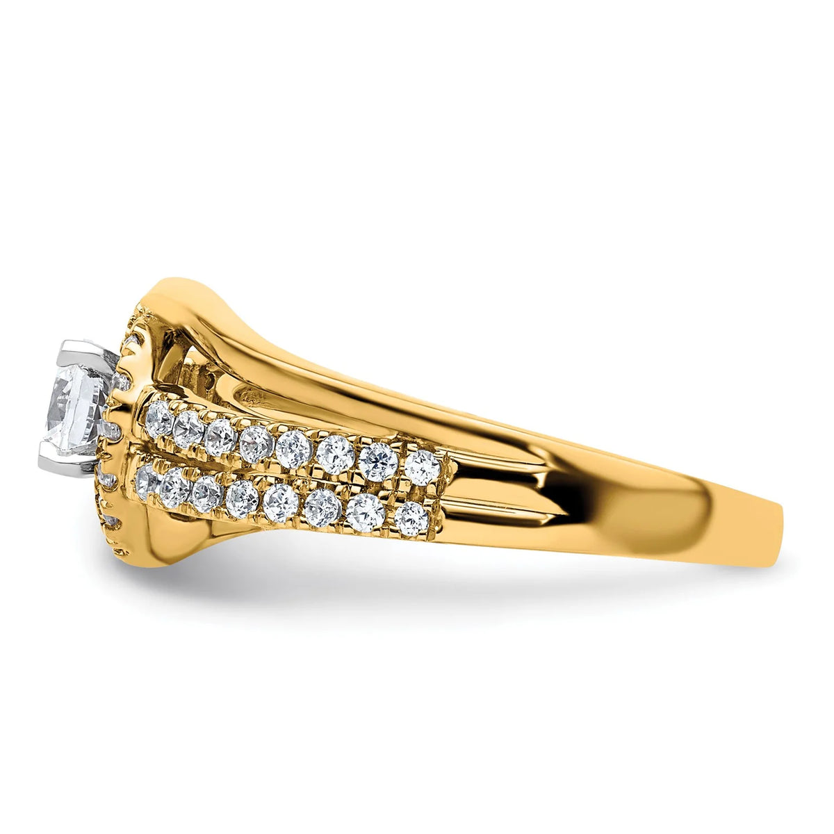 14k Yellow Gold Solitaire Lab Grown Diamond Engagement Ring I7611