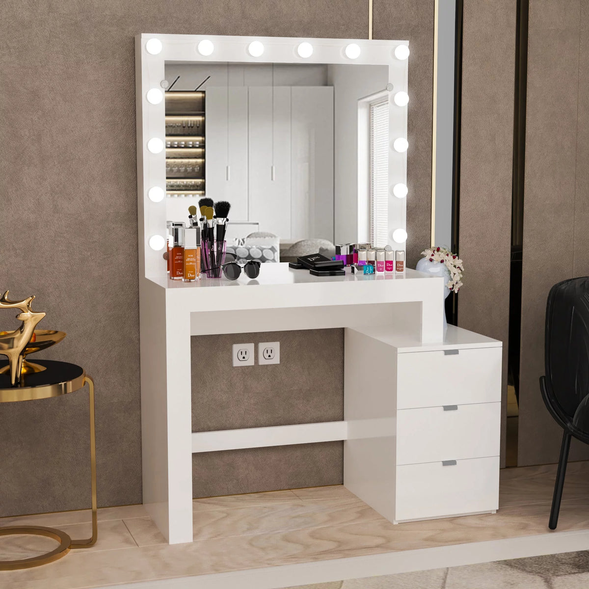 Modern Painted Vanity Table with Lights H9506