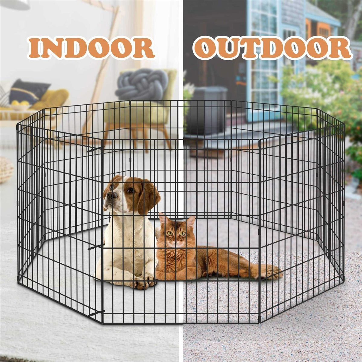 Folding Dog Exercise Pen 8 Panel B8148