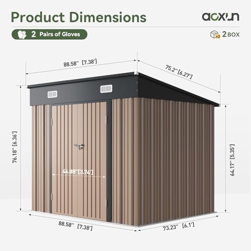 6x3.9 FT Metal Outdoor Storage Shed with Lockable Doors Z4543