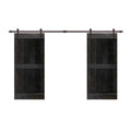 Charcoal Black Double Barn Door with Hardware Kit H329789