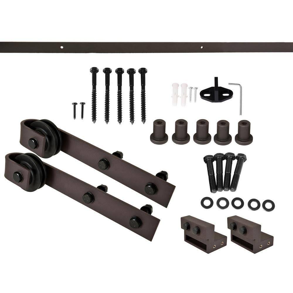 Charcoal Black Double Barn Door with Hardware Kit H329789