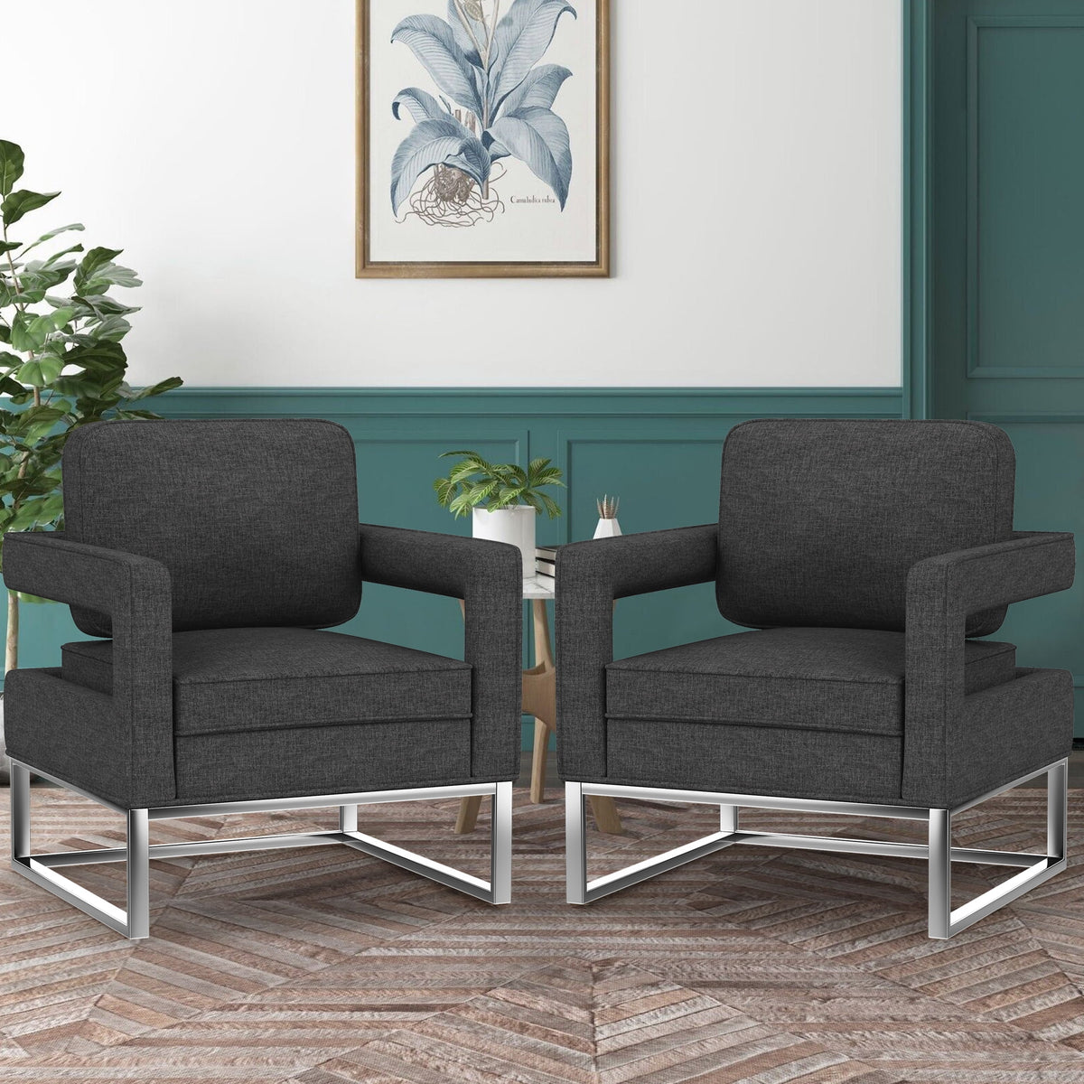 Black Upholstered Accent Chair S703256
