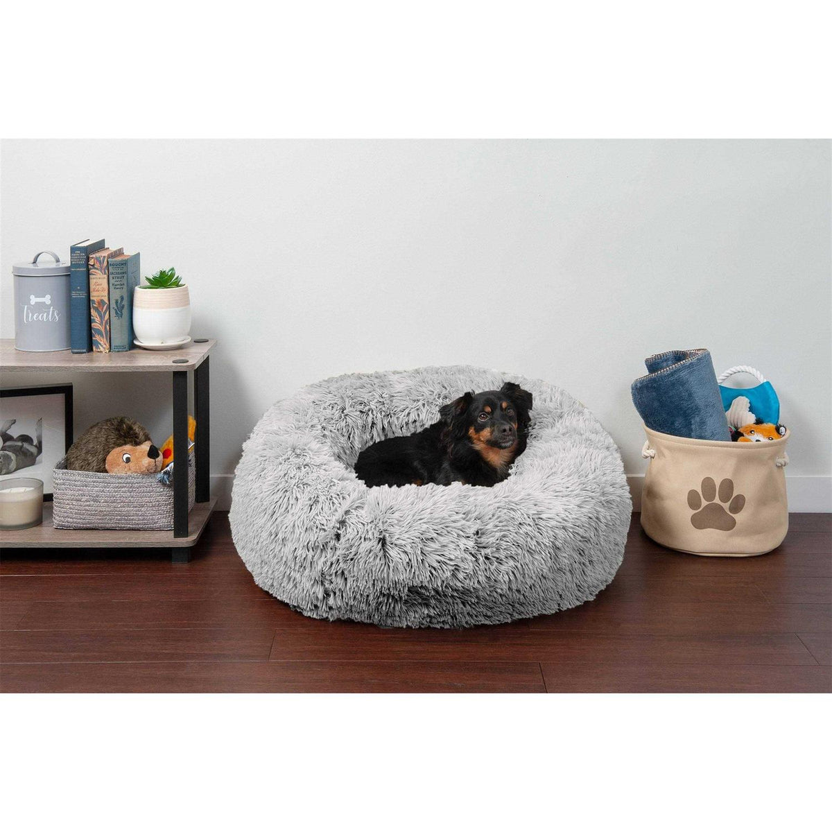 Long Fur Donut Dog Bed Q51593
