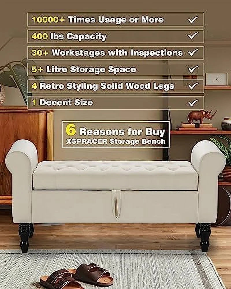 Pink Folding Rectangle Ottoman Bench W5440