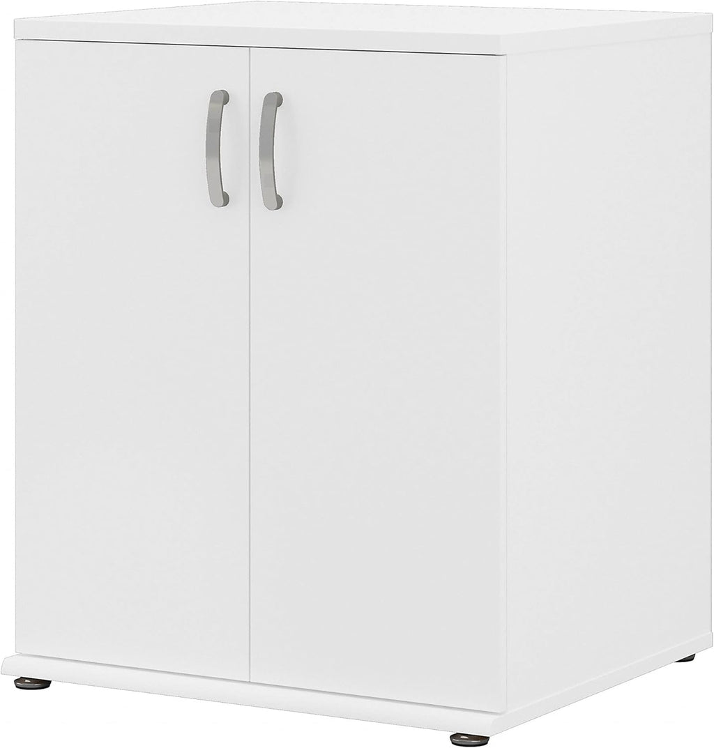 White Floor Storage Cabinet with Doors and Shelves Q23222