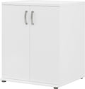 White Floor Storage Cabinet with Doors and Shelves Q23222