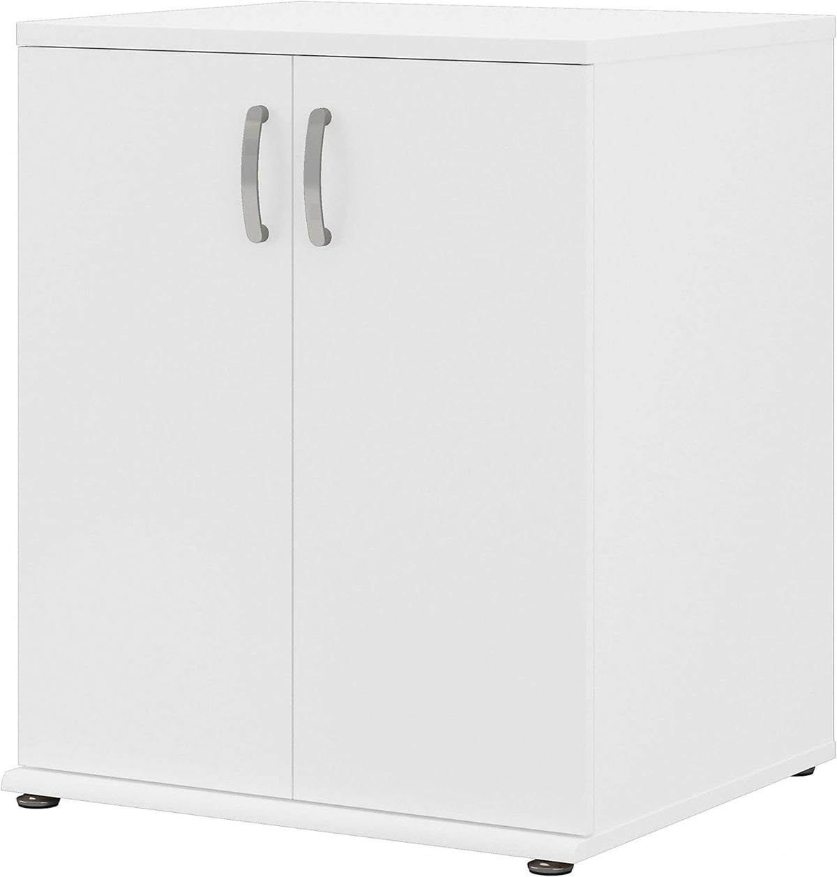 White Floor Storage Cabinet with Doors and Shelves Q23222