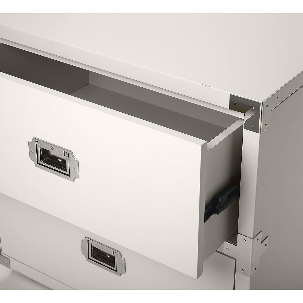 2 Drawer White Campaign Chest R9844