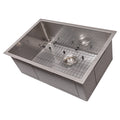 27 in. Undermount Single Bowl Stainless Steel Kitchen Sink with Bottom Grid Q236664