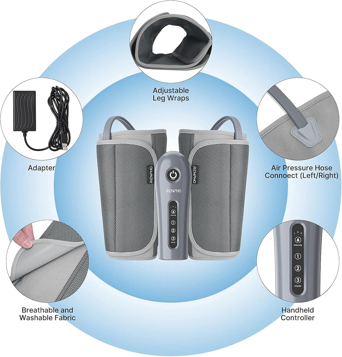 Leg Massager with 3 Modes 3 Intensities S566889