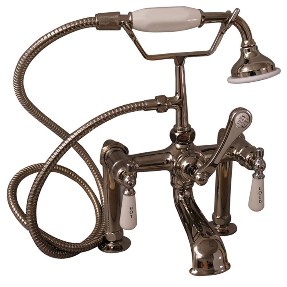 Polished Nickel Tub Rim-Mounted Faucet with Handshower M7445