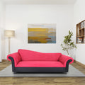 Red and Black Velvet Sofa with Solid Wood Frame R9111