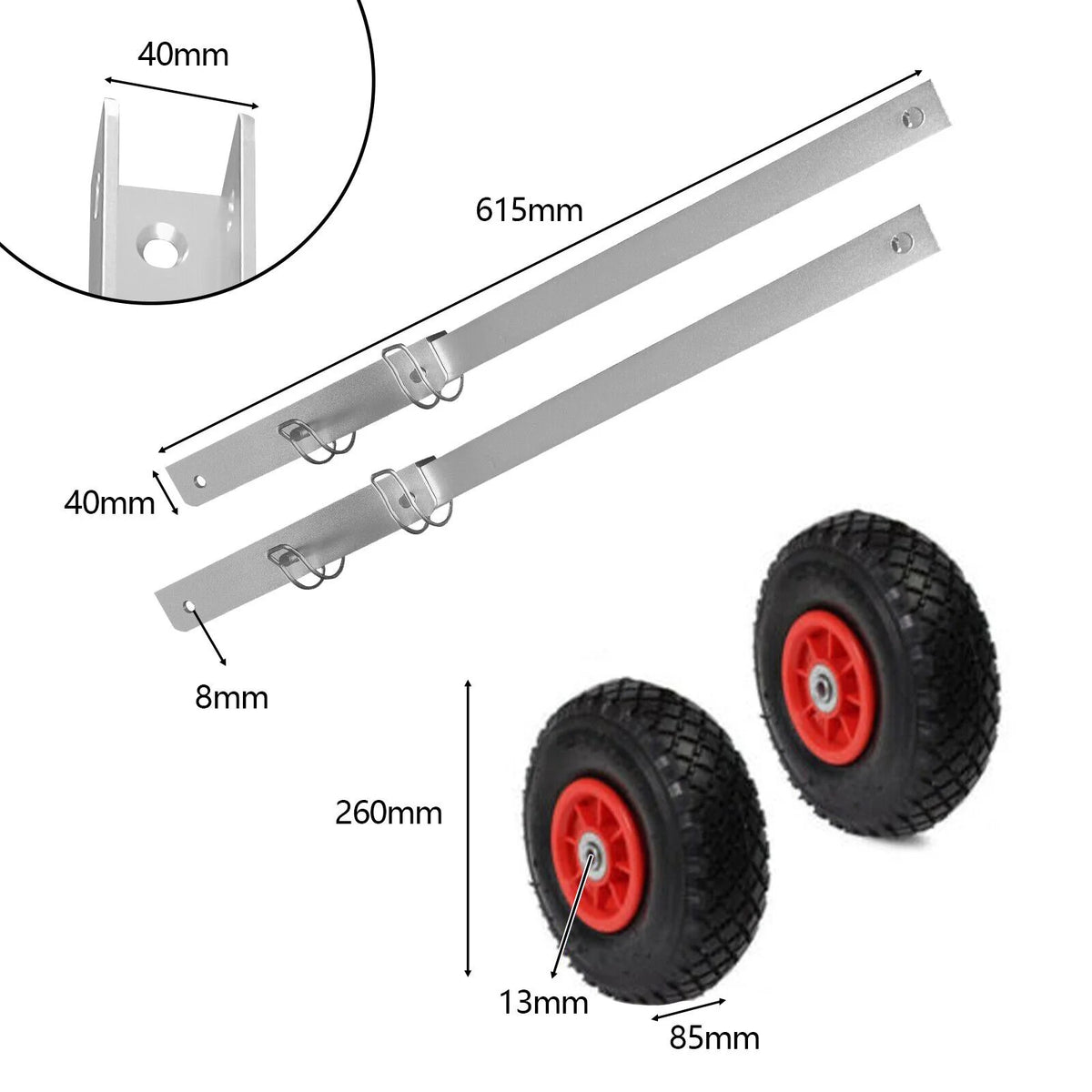 Boat Transom Launching Wheels 300 Lbs Q144