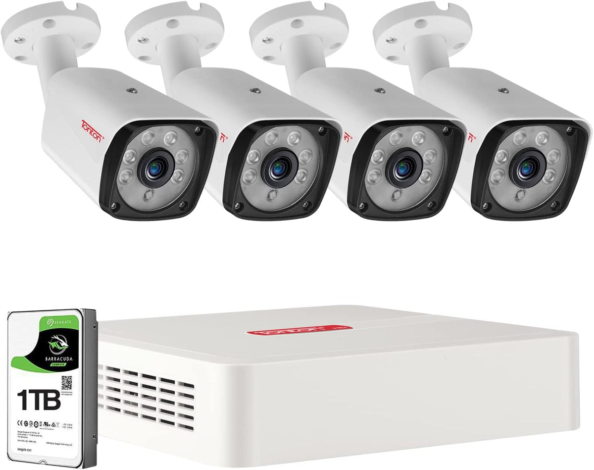 5MP Lite 8 Channel Security Camera System with 1TB HDD and 4PCS 2.0MP Weatherproof CCTV Bullet Cameras Y26599