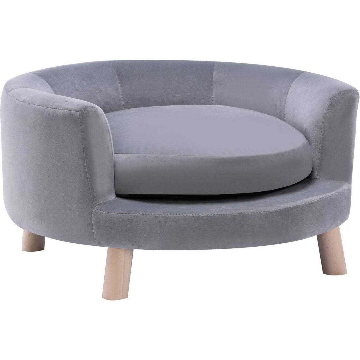 28-in. Faux-Velvet Circular Pet Bed E154