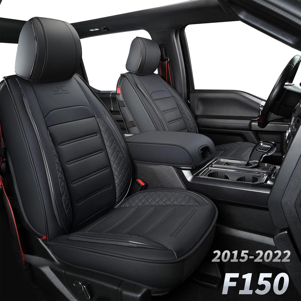 Black Faux Leather Seat Covers Full Set E4118