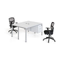 Double Desk with 2 Pedestals, 60" x 24" Desk Top, White F774