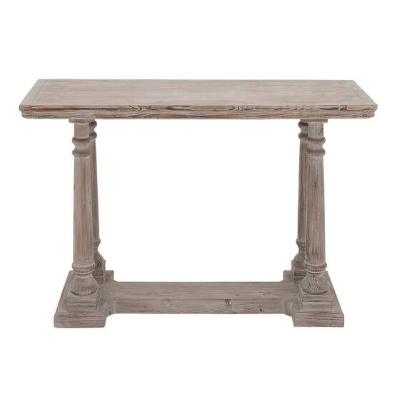 Light Brown Rustic Wood Console Table U5412