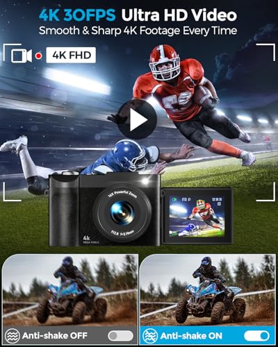 4K 48MP Compact Point and Shoot Digital Camera with 16X Digital Zoom Z703