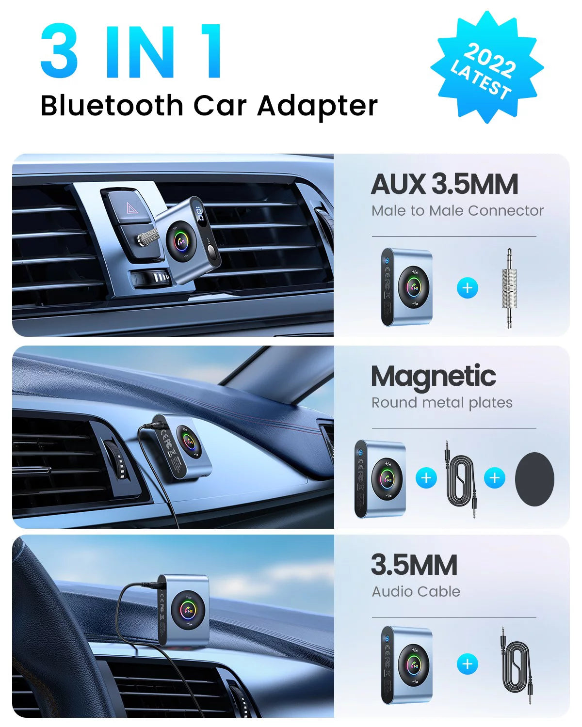 Bluetooth 5.3 Receiver 3.5mm Aux Adapter E117434