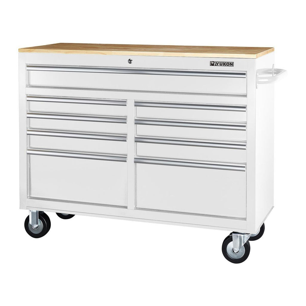Black 9-Drawer Mobile Storage Cabinet with Solid Wood Top H675