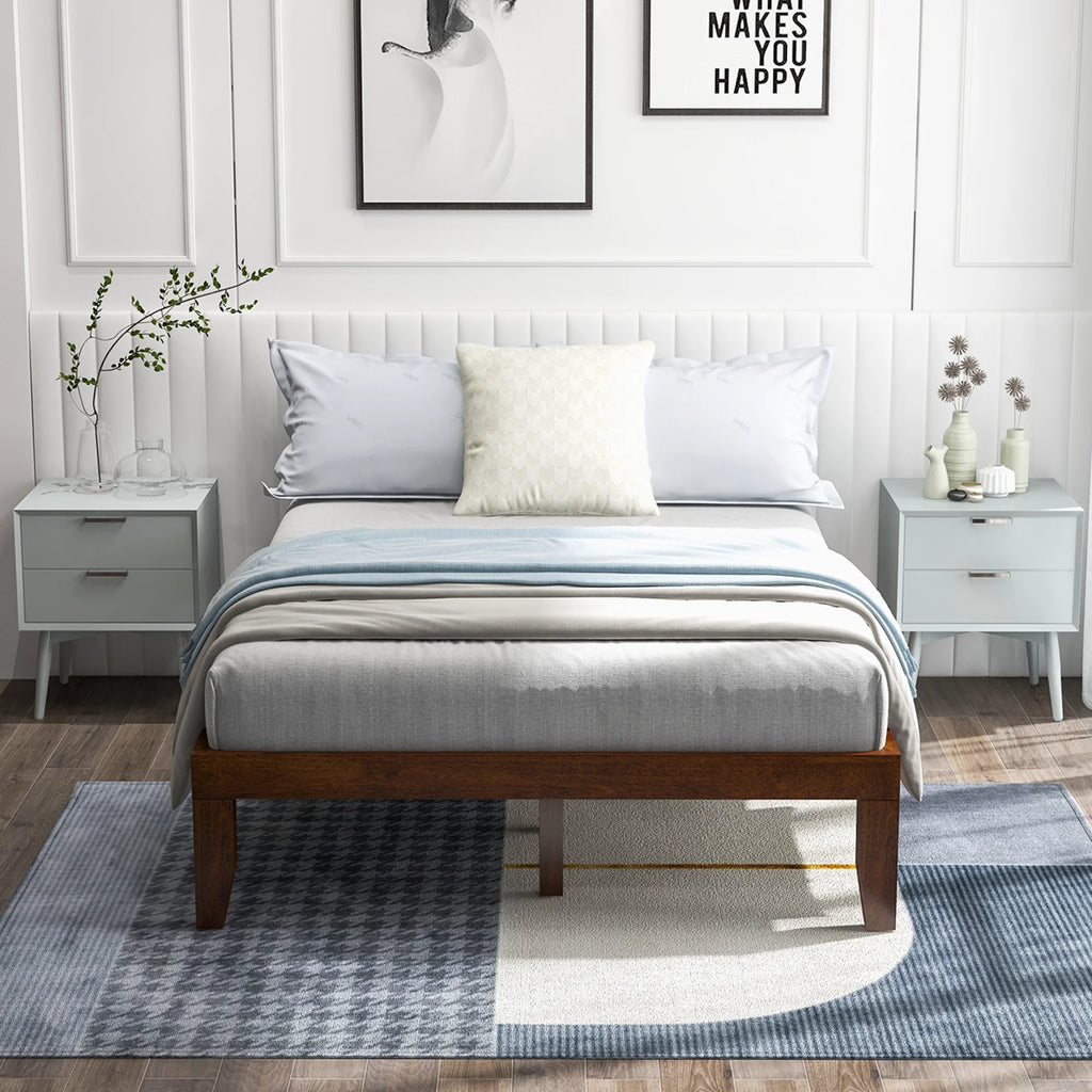 Full Size Wooden Bed Frame with Wood Slats R66530