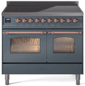 40 Induction Range with Electric Oven in Blue Grey with Copper Trim N1746