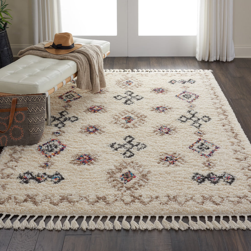 Ivory Shag Area Rug H7004