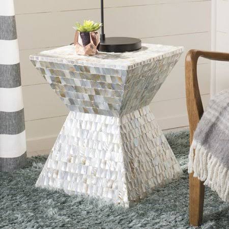 Blue Square Mosaic Accent Stool J261