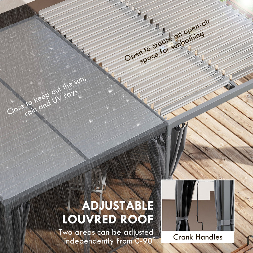 12'x19' Aluminum Pergola with Adjustable Louvered Roof F49117