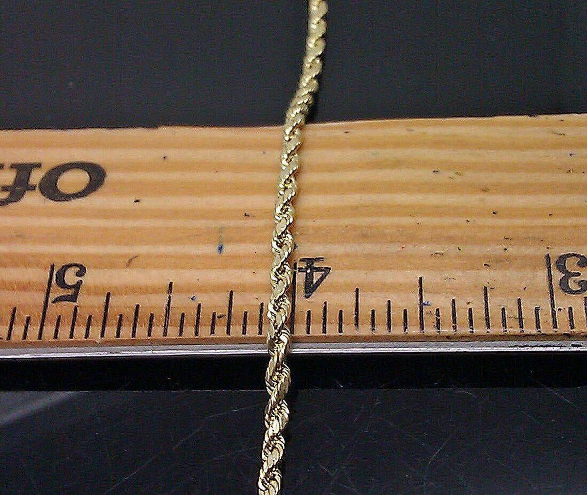 10K Yellow Gold Rope Chain Necklace 20" Inch 2.5mm M589860