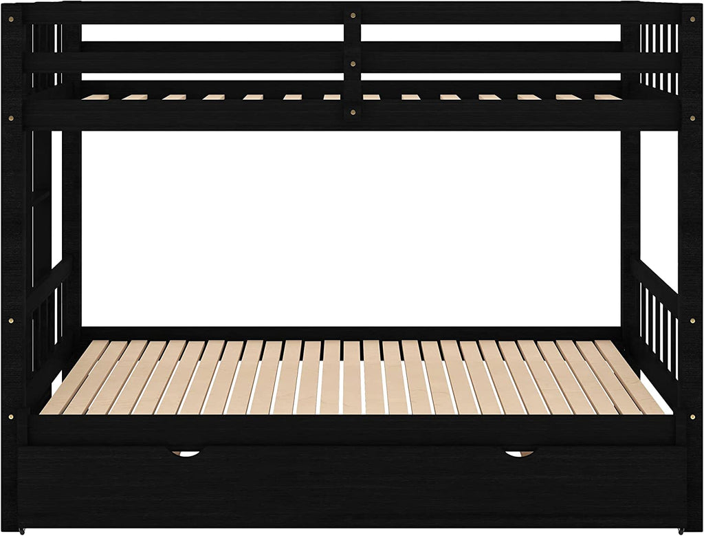 Twin Over Twin/King Wooden Bunk Beds with Trundle and Ladder B53090