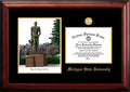 Gold Embossed Diploma Frame with Campus Images Lithograph N835