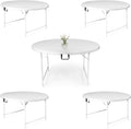 5 Pack Round Folding Table, 53” Dia Portable Card Table N116726